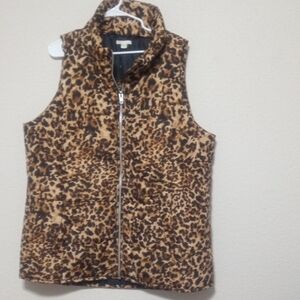 Cato Animal Print Vest with Zipper